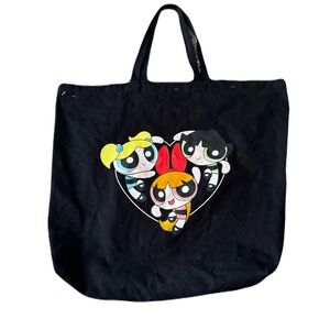 Powerpuff Girls Bershka Large Canvas Bag Black 21 X 21